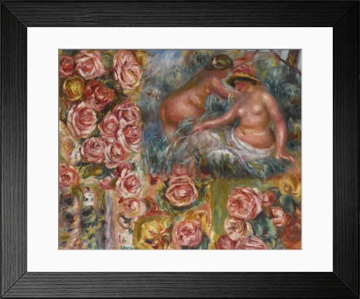 Framed Print : Study of nude female figures and flowers Framed Print : Study of nude female figures and flowers