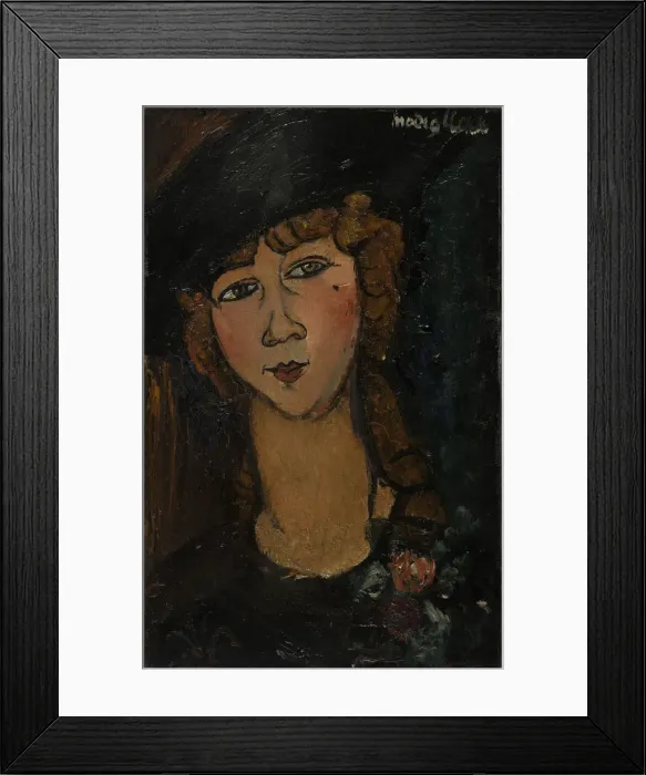 Framed Print : Head of a woman with hat. (Lolotte) Framed Print : Head of a woman with hat. (Lolotte)