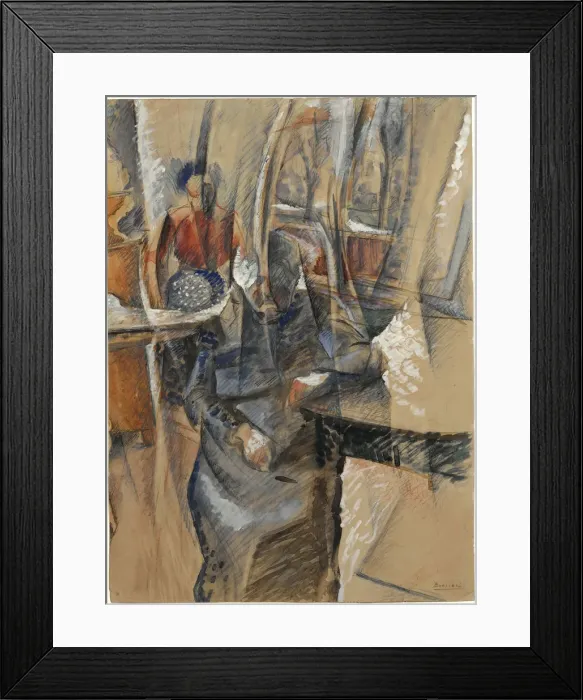 Framed Print : Interior with two female figures