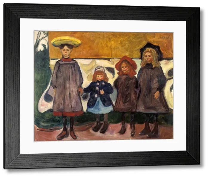 Framed Print : Four Girls in Asgardstrand Framed Print : Four Girls in Asgardstrand
