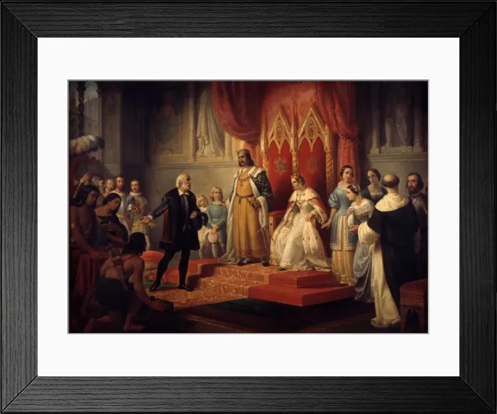 Framed Print : Christopher Columbus at the Court of the Catholic Monarchs Framed Print : Christopher Columbus at the Court of the Catholic Monarchs