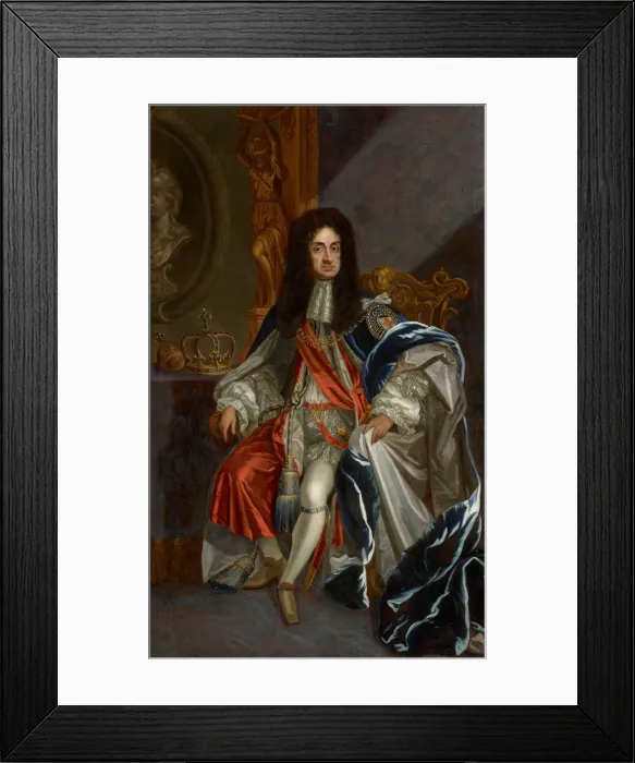 Framed Print : Portrait of Charles II of England (1630-1685), in the robes of the Order of the Garter Framed Print : Portrait of Charles II of England (1630-1685), in the robes of the Order of the Garter