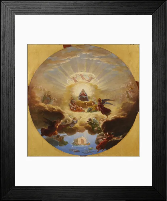 Framed Print : The transfer of the Holy House from Nazareth by angels Framed Print : The transfer of the Holy House from Nazareth by angels