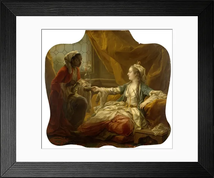 Framed Print : Sultans Wife Drinking Coffee Framed Print : Sultans Wife Drinking Coffee