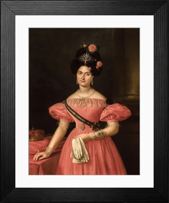 Framed Print : Portrait of Maria Christina of the Two Sicilies (1806-1878)