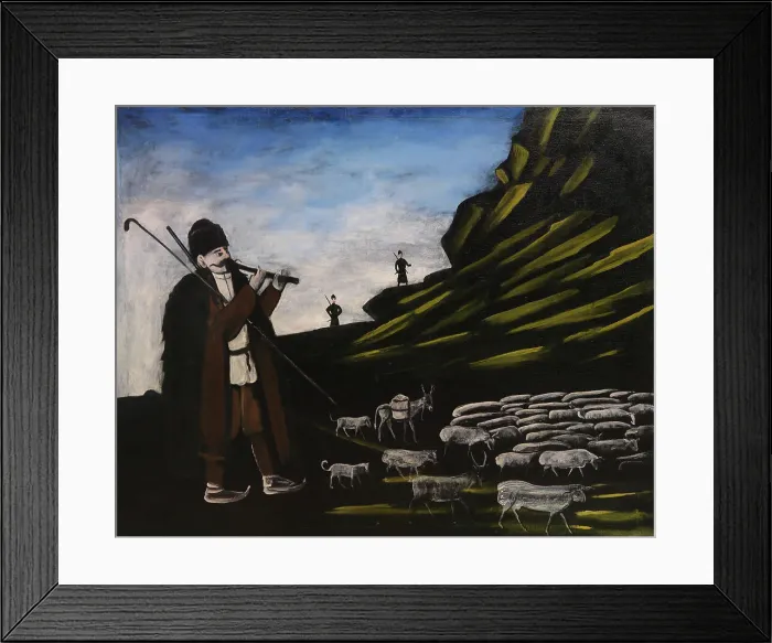 Framed Print : Herder with flock Framed Print : Herder with flock