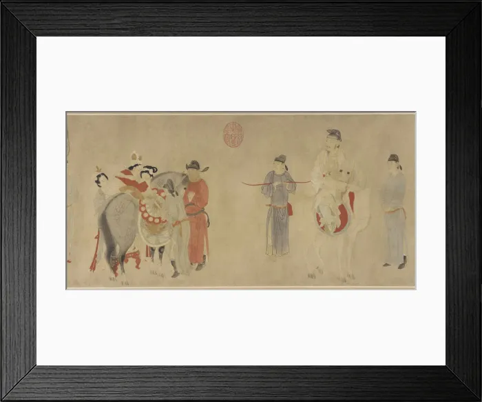 Framed Print : Yang Guifei Mounting a Horse, Emperor Xuanzong on horseback Framed Print : Yang Guifei Mounting a Horse, Emperor Xuanzong on horseback