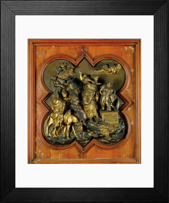 Framed Print : The Sacrifice of Isaac. Panel for doors of the Florence Baptistery Framed Print : The Sacrifice of Isaac. Panel for doors of the Florence Baptistery