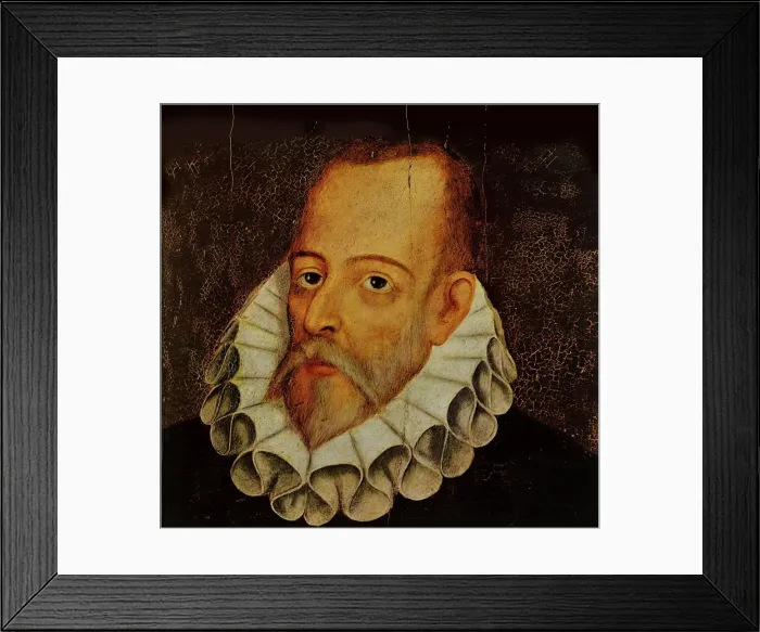 Framed Print : Portrait of Miguel de Cervantes Saavedra (1547-1615) Detail Framed Print : Portrait of Miguel de Cervantes Saavedra (1547-1615) Detail