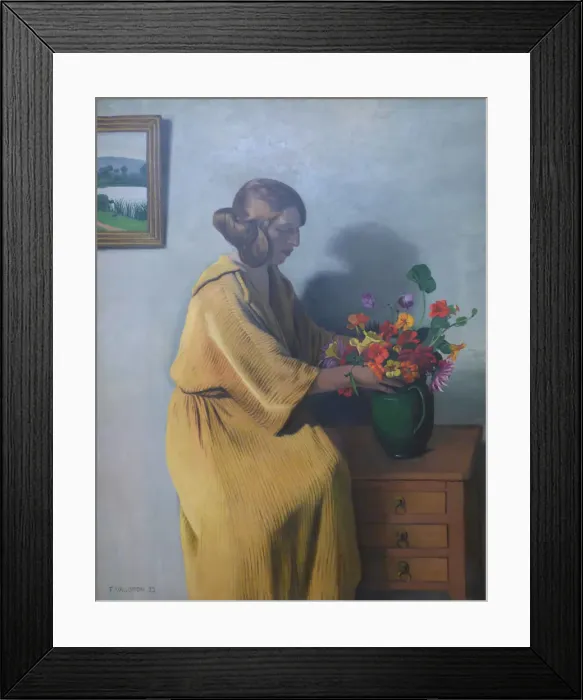 Framed Print : Femme au bouquet Framed Print : Femme au bouquet