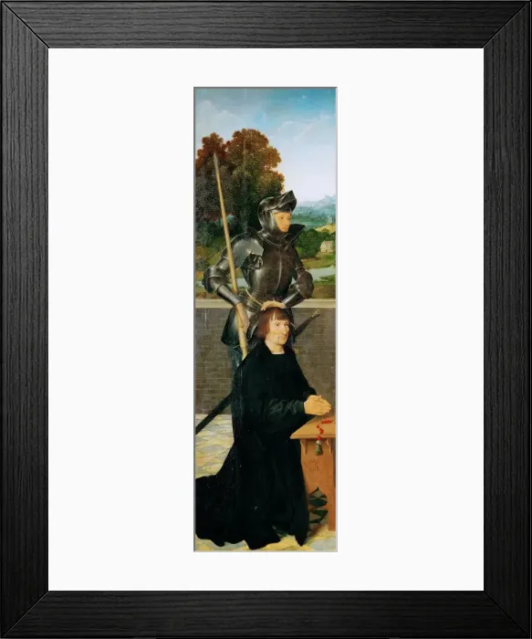 Framed Print : Saint George and Donor (Winged Altar, Left Panel) Framed Print : Saint George and Donor (Winged Altar, Left Panel)