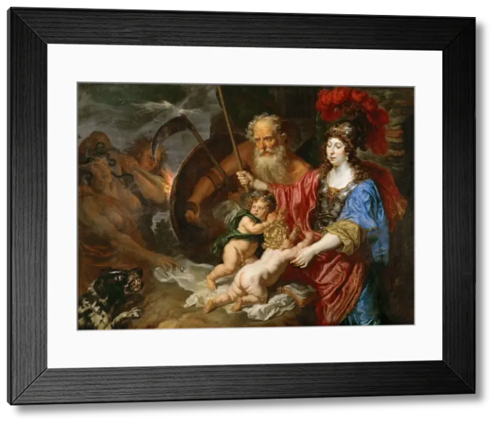 Framed Print : Minerva and Saturn protecting Art and Science from Envy and Falsehood Framed Print : Minerva and Saturn protecting Art and Science from Envy and Falsehood