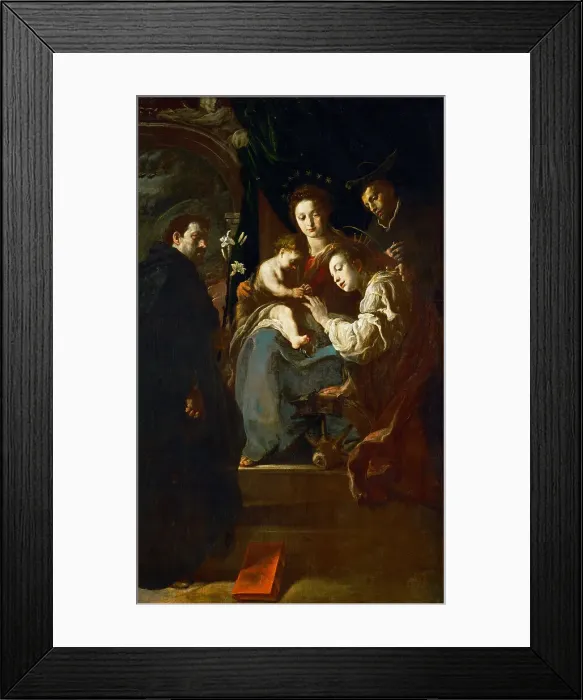 Framed Print : The Mystical Marriage of Saint Catherine with Saints Dominic and Peter Martyr Framed Print : The Mystical Marriage of Saint Catherine with Saints Dominic and Peter Martyr