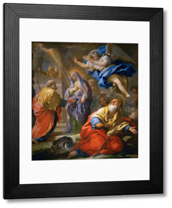 Framed Print : Joachim Receiving the Promise, and Meeting of Saints Joachim and Anne at the Golden Gate Framed Print : Joachim Receiving the Promise, and Meeting of Saints Joachim and Anne at the Golden Gate