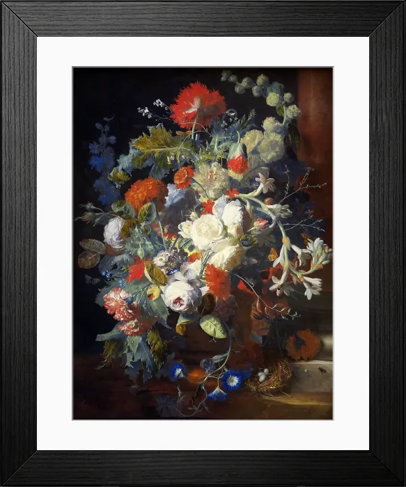 Framed Print : Bouquet of Flowers at a Column Framed Print : Bouquet of Flowers at a Column