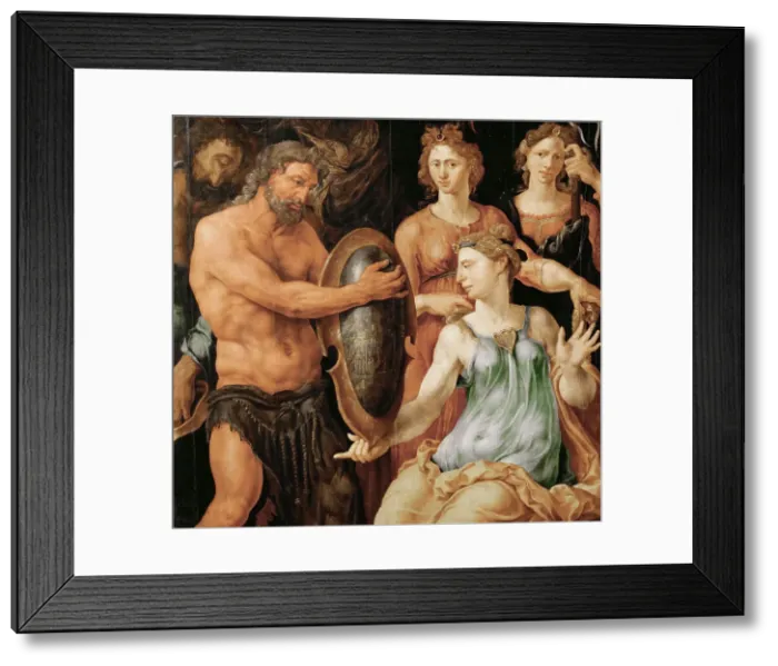 Framed Print : Vulcan hands Thetis the shield for Achilles Framed Print : Vulcan hands Thetis the shield for Achilles