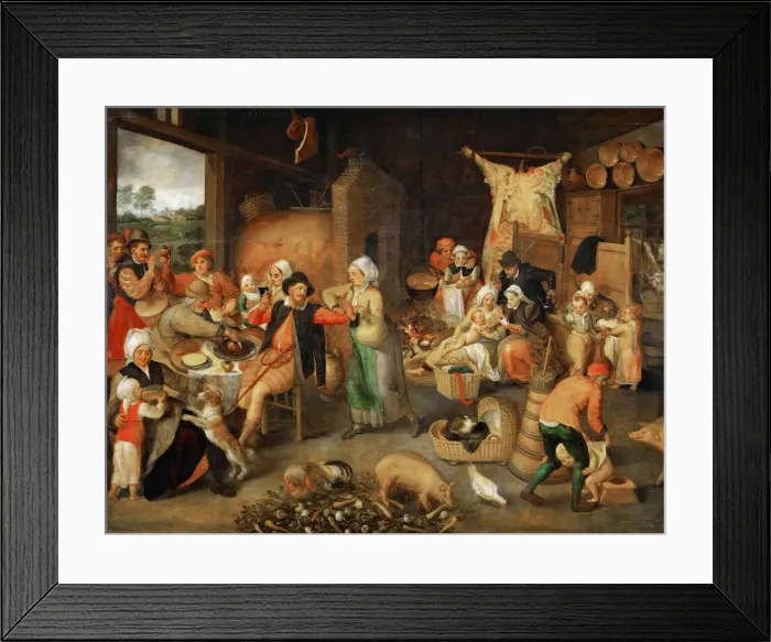 Framed Print : Peasant parlour with noble visitors Framed Print : Peasant parlour with noble visitors