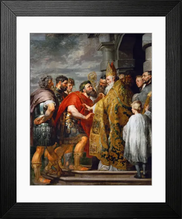 Framed Print : Saint Ambrose and Emperor Theodosius I Framed Print : Saint Ambrose and Emperor Theodosius I
