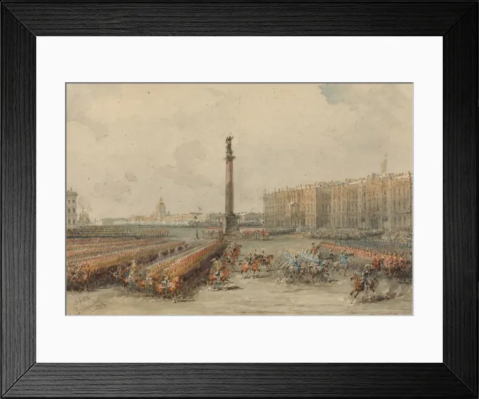 Framed Print : Parade of the Life-Guards Horse Regiment at the Palace Square Framed Print : Parade of the Life-Guards Horse Regiment at the Palace Square