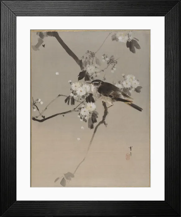 Framed Print : Birds on a Flowering Branch Framed Print : Birds on a Flowering Branch