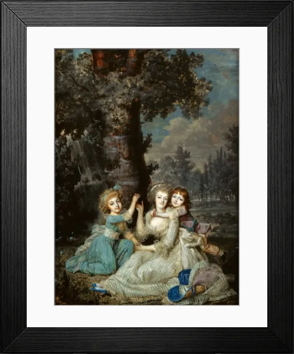 Framed Print : Portrait of Queen Marie Antoinette of France (1755-1793) with children, 1790