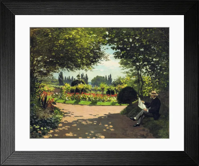 Framed Print : Adolphe Monet in the Garden of Le Coteau at Sainte-Adresse, 1867 Framed Print : Adolphe Monet in the Garden of Le Coteau at Sainte-Adresse, 1867