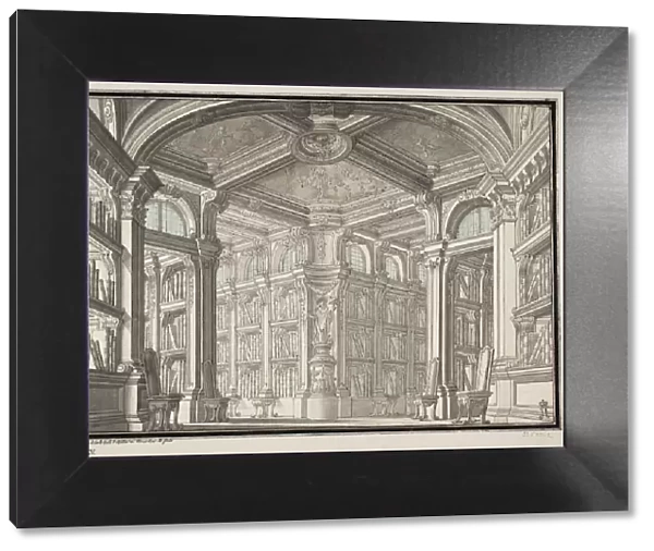 Design for the interior decoration of a Library, Mid of the 18th cen