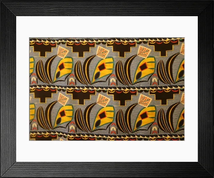 Framed Print : Textile design with American Indian motifs, ca 1923 Framed Print : Textile design with American Indian motifs, ca 1923