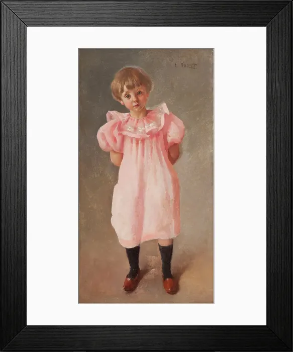 Framed Print : Child in Pink, c. 1910 Framed Print : Child in Pink, c. 1910