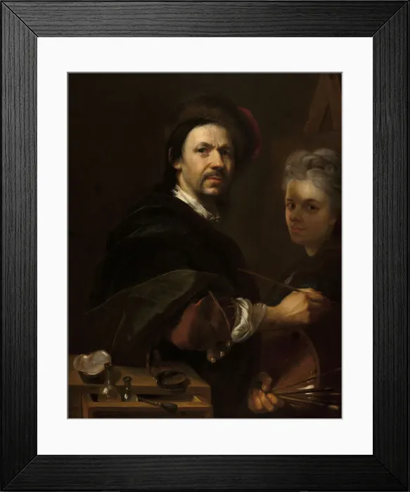 Framed Print : Self-Portrait with Wife, 1711 Framed Print : Self-Portrait with Wife, 1711