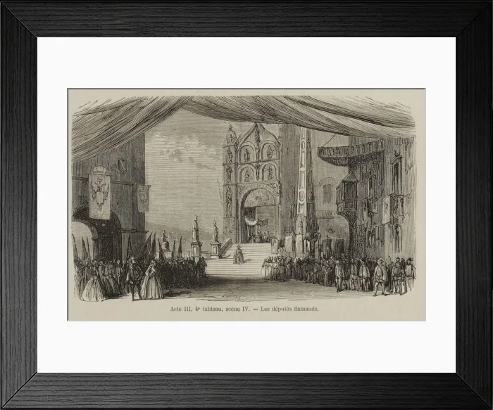 Framed Print : Scene from the Opera Don Carlos by Giuseppe Verdi. Paris, Theatre de l Opera-Le Peletier, 11. 03. 1867 Framed Print : Scene from the Opera Don Carlos by Giuseppe Verdi. Paris, Theatre de l Opera-Le Peletier, 11. 03. 1867