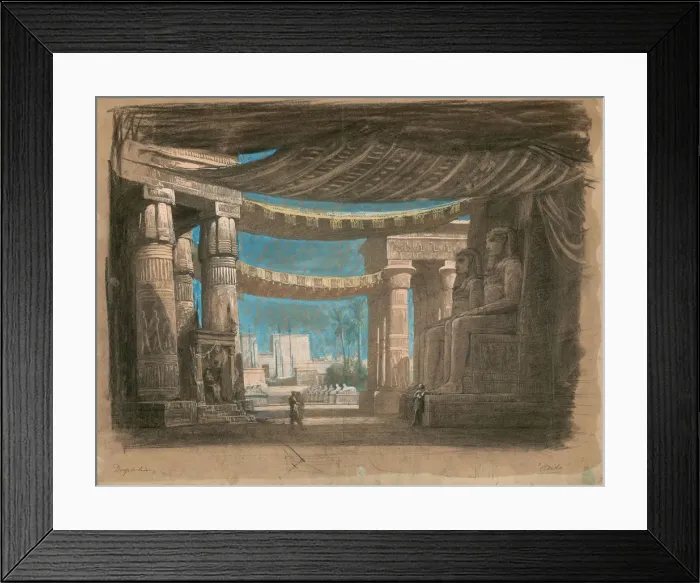 Framed Print : Set design for the Opera Aida by Giuseppe Verdi, Theatre de l Opera, Cairo, 24. 12. 1871, 1871 Framed Print : Set design for the Opera Aida by Giuseppe Verdi, Theatre de l Opera, Cairo, 24. 12. 1871, 1871