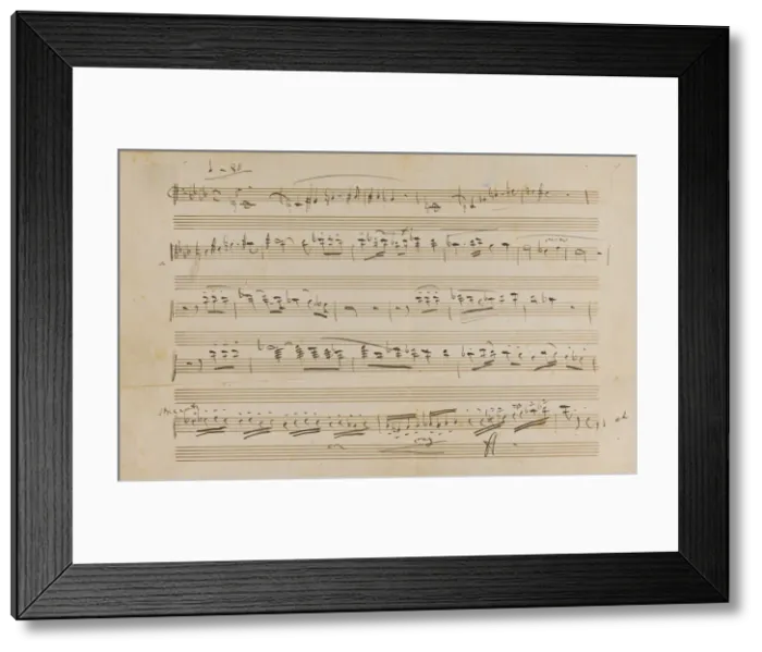 Framed Print : The autograph manuscript: Opera Otello, 1887 Framed Print : The autograph manuscript: Opera Otello, 1887