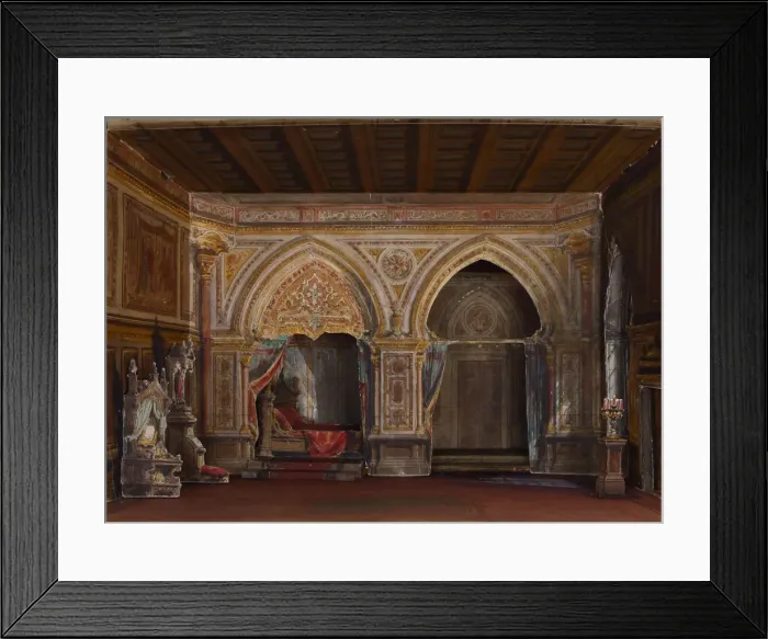 Framed Print : Set design for the Opera Otello by Giuseppe Verdi, Paris, Theatre national de l Opera, 12. 10. 1894, 1 Framed Print : Set design for the Opera Otello by Giuseppe Verdi, Paris, Theatre national de l Opera, 12. 10. 1894, 1