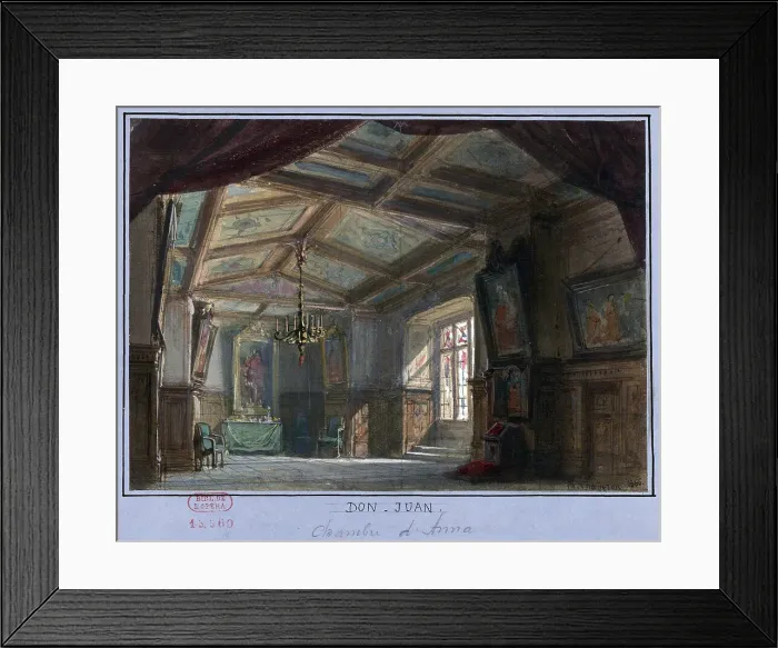 Framed Print : Stage design for the opera Don Giovanni by Wolfgang Amadeus Mozart, Theatre Lyrique in Paris, May 8 Framed Print : Stage design for the opera Don Giovanni by Wolfgang Amadeus Mozart, Theatre Lyrique in Paris, May 8