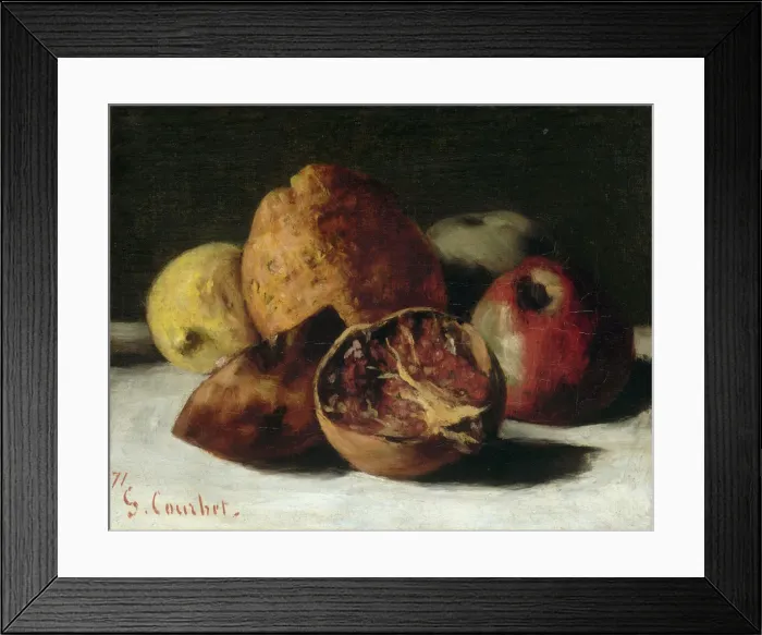 Framed Print : Still Life with fruits: apples and pomegranates, 1871 Framed Print : Still Life with fruits: apples and pomegranates, 1871