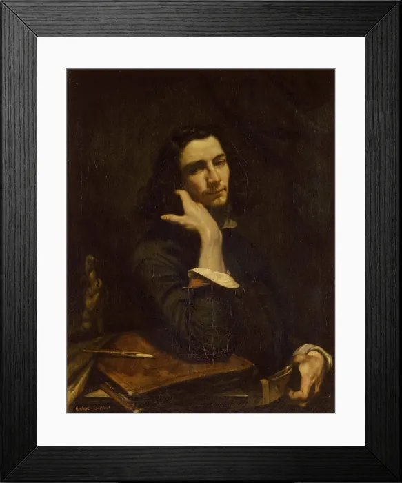 Framed Print : The man with the leather belt (Self-Portrait), 1845-1846 Framed Print : The man with the leather belt (Self-Portrait), 1845-1846
