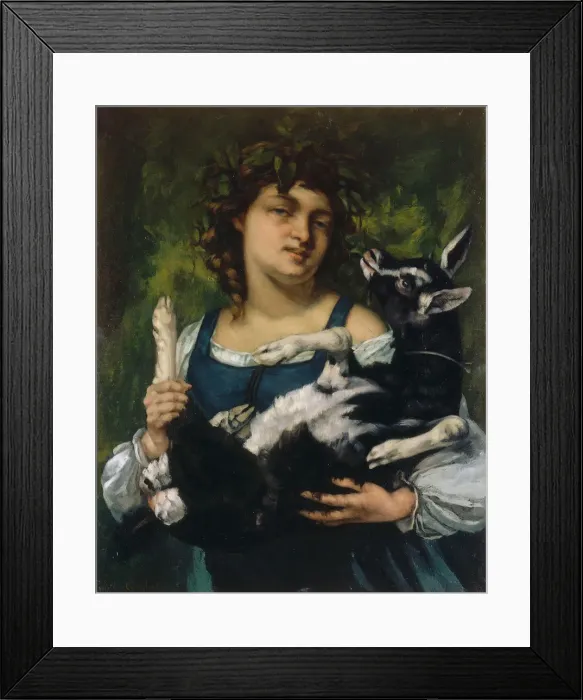Framed Print : The Village Girl with a Goatling (La villageoise au chevreau), 1860 Framed Print : The Village Girl with a Goatling (La villageoise au chevreau), 1860