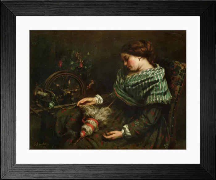 Framed Print : The Sleeping Spinner (La fileuse endormie), 1853 Framed Print : The Sleeping Spinner (La fileuse endormie), 1853