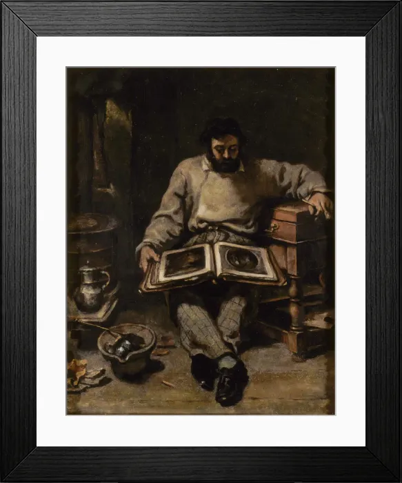 Framed Print : Marc Trapadoux Examining a Book of Prints, ca 1848 Framed Print : Marc Trapadoux Examining a Book of Prints, ca 1848