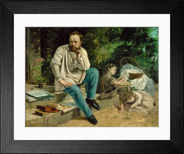 Framed Print : Pierre-Joseph Proudhon and his children, 1865 Framed Print : Pierre-Joseph Proudhon and his children, 1865