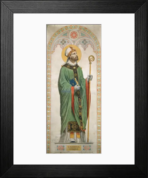 Framed Print : Saint Rupert of Salzburg. Cardboard for the windows of the Chapel of St. Ferdinand, 1842 Framed Print : Saint Rupert of Salzburg. Cardboard for the windows of the Chapel of St. Ferdinand, 1842