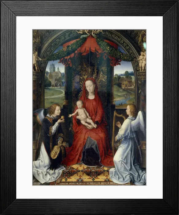 Framed Print : Virgin and Child with Angels. Central Panel of the Pagagnotti Triptych, c. 1480 Framed Print : Virgin and Child with Angels. Central Panel of the Pagagnotti Triptych, c. 1480