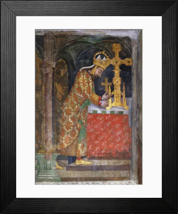 Framed Print : Charles IV places a splinter of the Holy Cross in a reliquary, c. 1360 Framed Print : Charles IV places a splinter of the Holy Cross in a reliquary, c. 1360