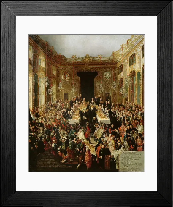 Framed Print : Court Banquet to celebrate the Engagement of Archduchess Marie Christine to Prince Albert of Saxony Framed Print : Court Banquet to celebrate the Engagement of Archduchess Marie Christine to Prince Albert of Saxony