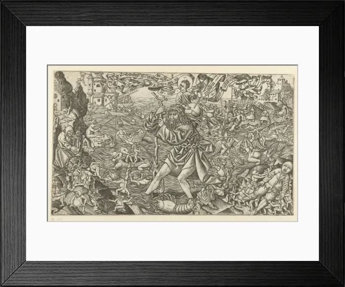Framed Print : Saint Christopher (After Hieronymus Bosch), Late 15th cen Framed Print : Saint Christopher (After Hieronymus Bosch), Late 15th cen