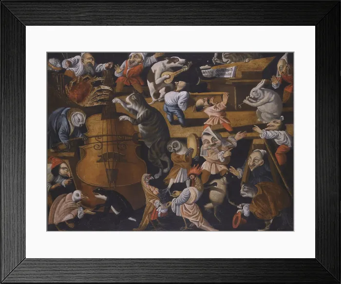 Framed Print : A concert of animals, birds and stylised figures, Second Half of the 17th cen Framed Print : A concert of animals, birds and stylised figures, Second Half of the 17th cen