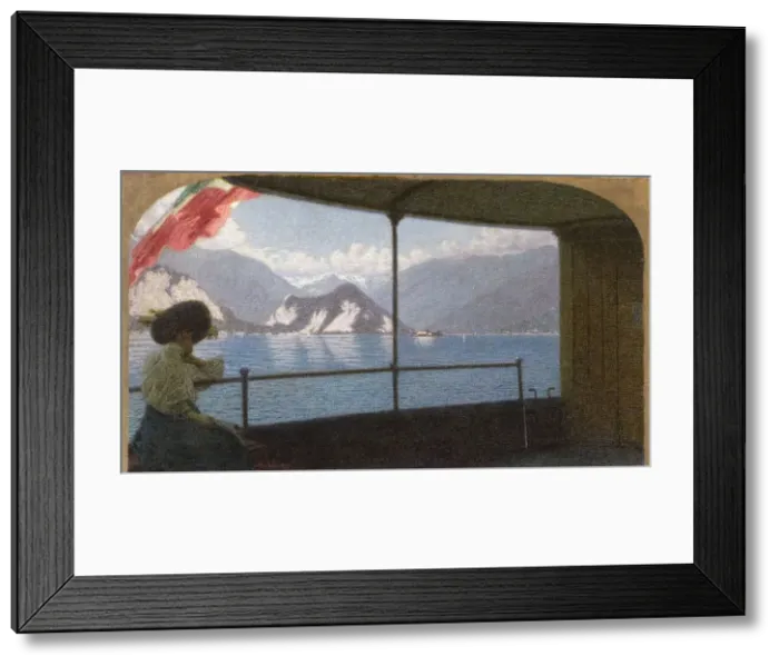 Framed Print : A Boat on Lake Maggiore, 1915 Framed Print : A Boat on Lake Maggiore, 1915