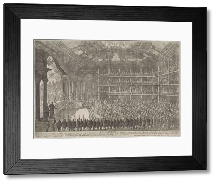 Framed Print : Scene from the opera Il pomo d oro (The Golden Apple) of A. Cesti to the wedding of Leopold I and Ma Framed Print : Scene from the opera Il pomo d oro (The Golden Apple) of A. Cesti to the wedding of Leopold I and Ma