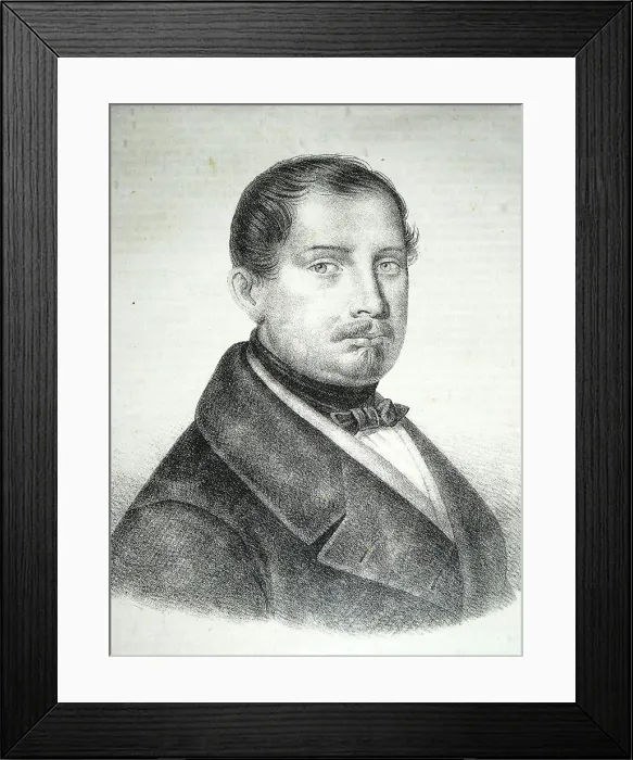 Framed Print : Portrait of the librettist Salvatore Cammarano (1801-1852) Framed Print : Portrait of the librettist Salvatore Cammarano (1801-1852)
